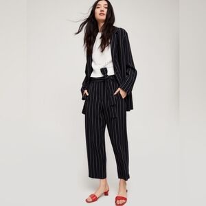 ARITZIA WILFRED Tie-Front stripped high waist trouser pants. Size 0